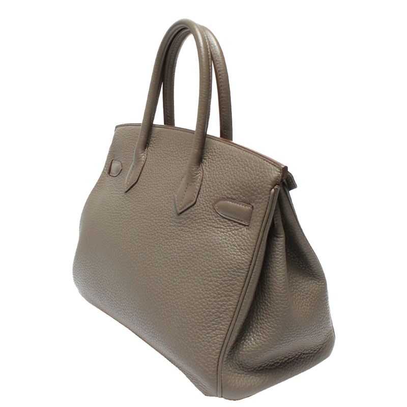 

Hermes Gray Togo Leather Palladium Hardware Birkin 30 Bag, Grey