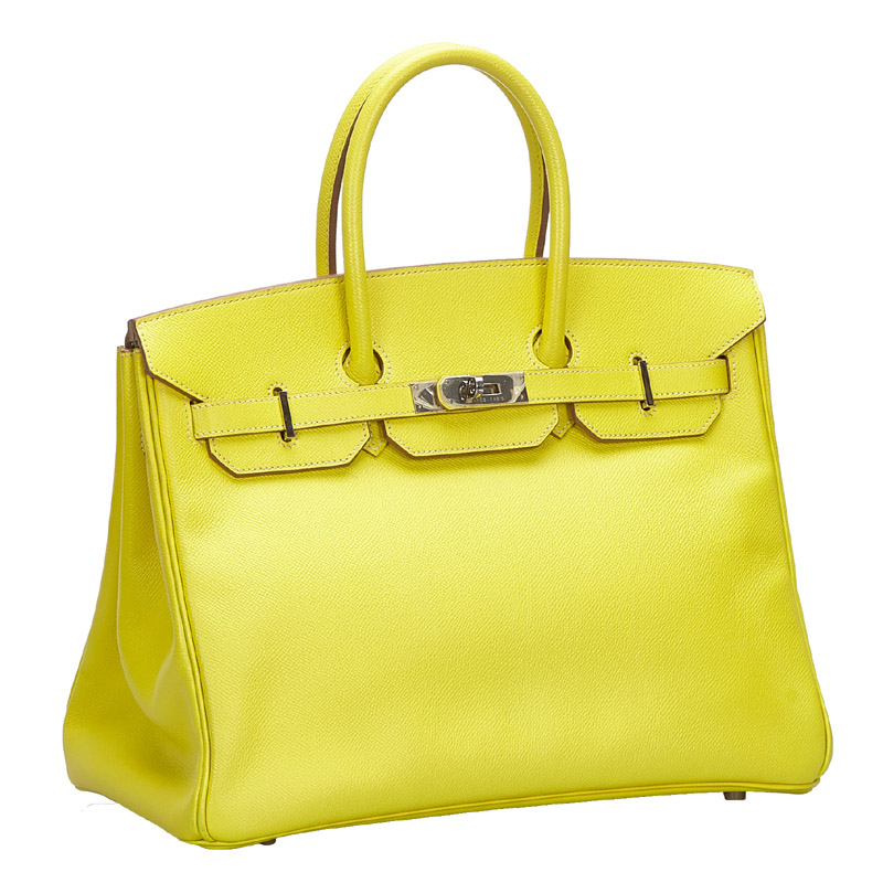 

Hermes Lime Yellow Epsom Leather Palladium Hardware Birkin 35 Bag