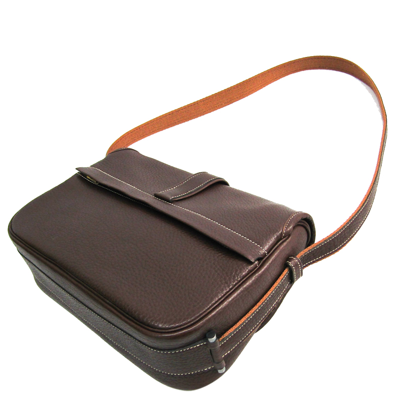 

Hermes Brown Fjord Leather Noumea Shoulder Bag