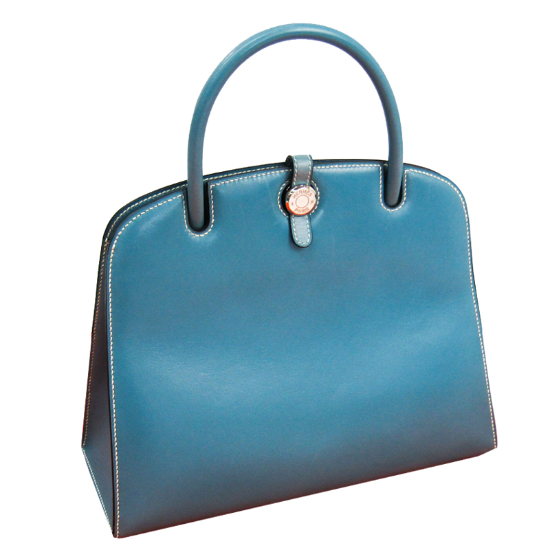 

Hermes Blue Jean Box Calf Leather Bag