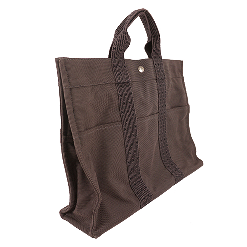 

Hermes Gray Canvas Herline Tote Bag, Grey