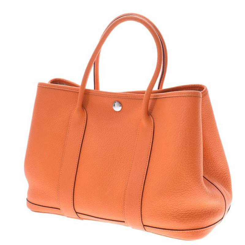 

Hermes Orange Negonda Leather Garden Party 30 Bag