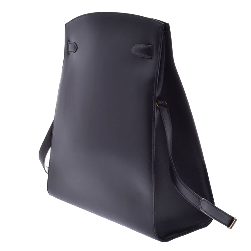 

Hermes Black Leather Kelly Sport GM Bag