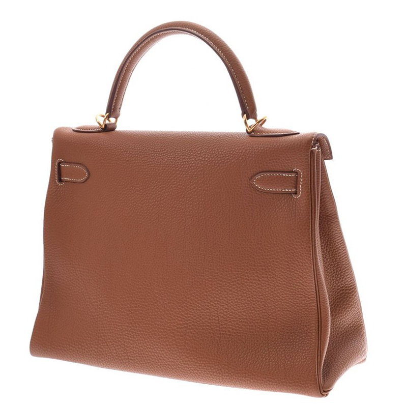 

Hermes Brown Leather Gold Hardware Kelly Retourne 32 Bag