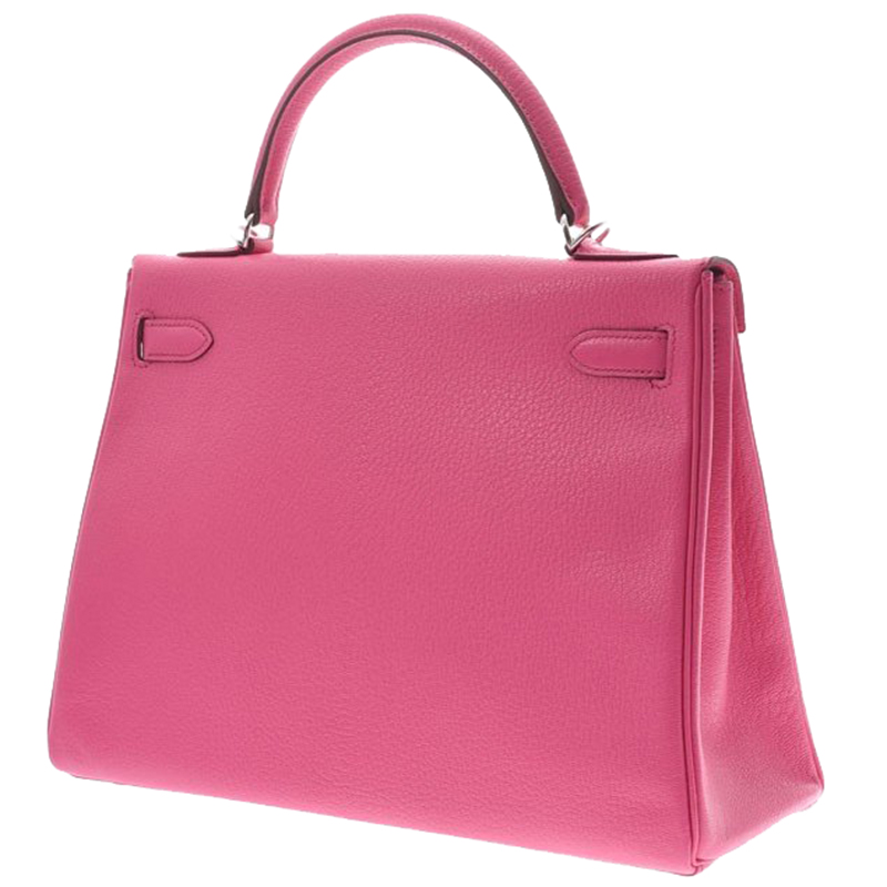 

Hermes Rose Tyrian Leather Palladium Hardware Kelly 32 Bag, Pink