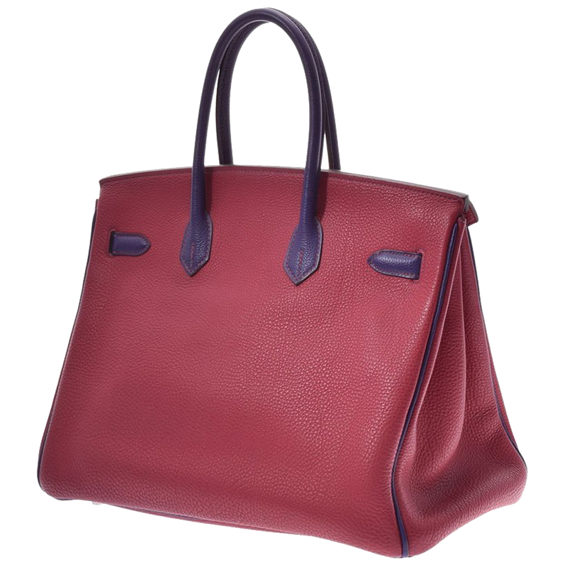 

Hermes Rouge Ruby/Iris Togo Leather Palladium Hardware Birkin 35 Bag, Red