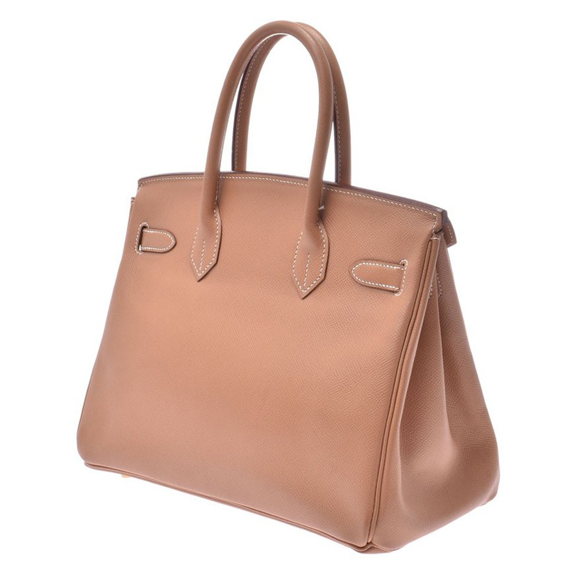 

Hermes Natural Leather Gold Hardware Birkin 30 Bag, Brown