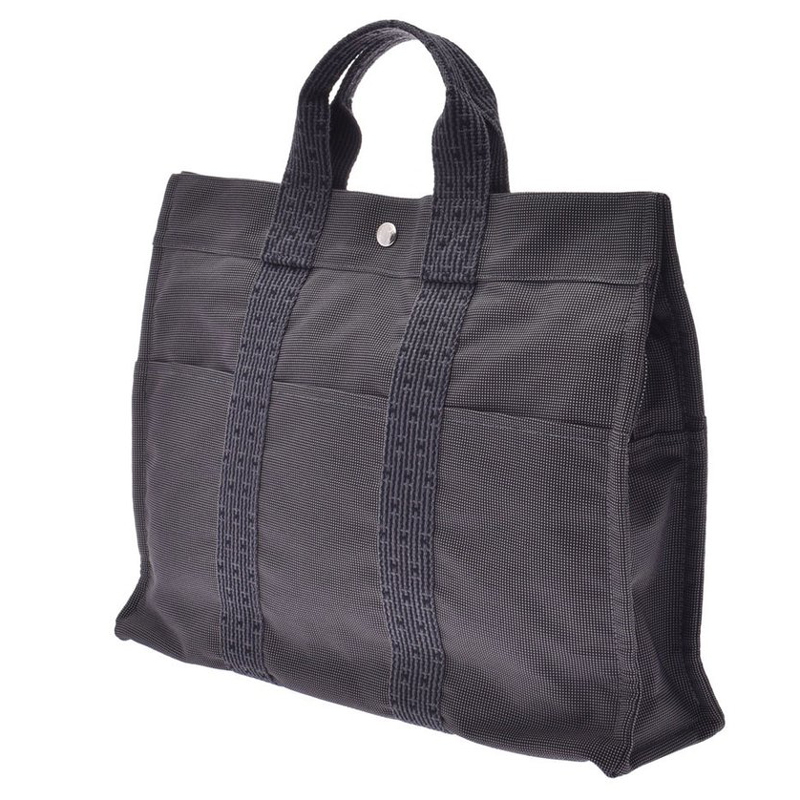 

Hermes Gray Herline Canvas MM Tote Bag, Grey