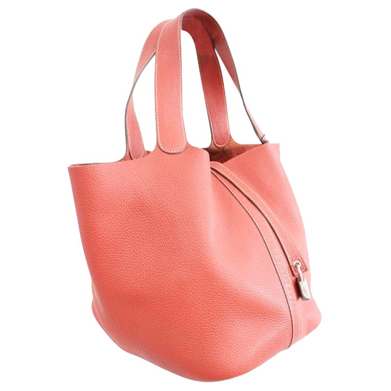 

Hermes Orange Clemence Leather Picotin MM Bag