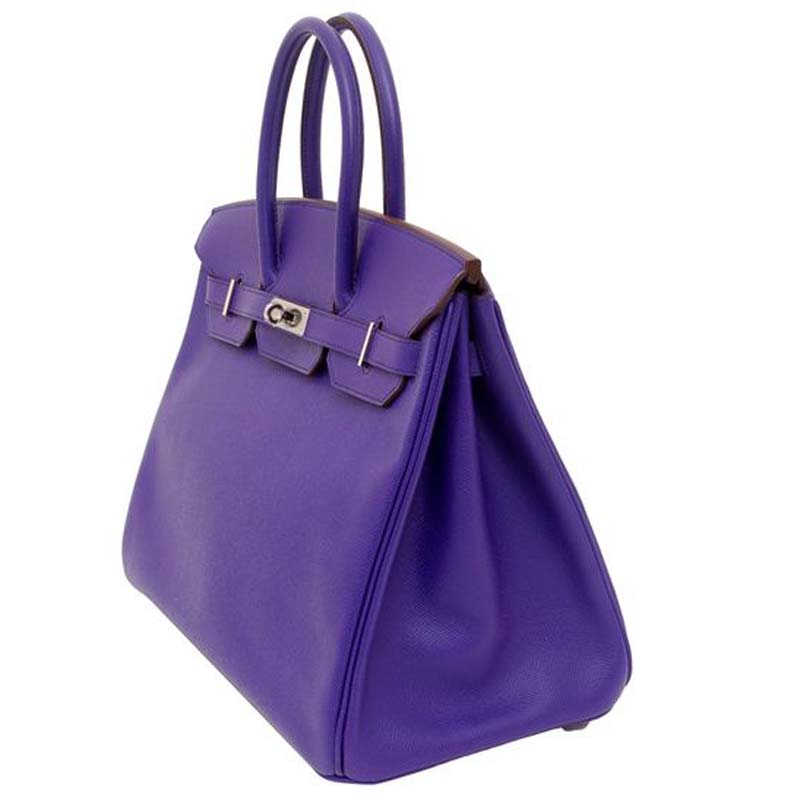 

Hermes Ultraviolet Epsom Leather Palladium Hardware Birkin 35 Bag, Purple