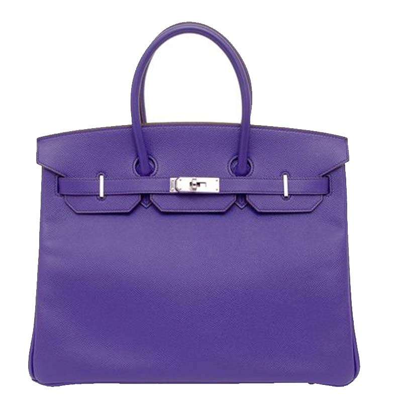 Hermes Birkin Spo Size 35 Ultra Violet/Etoupe Epsom