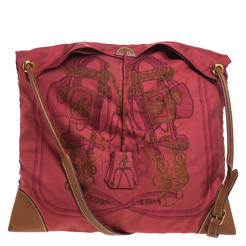 مملوكة مسبقًا حقيبة هيرمس سيلكي سيتي جلد وحرير بريدج دي جالا MM  