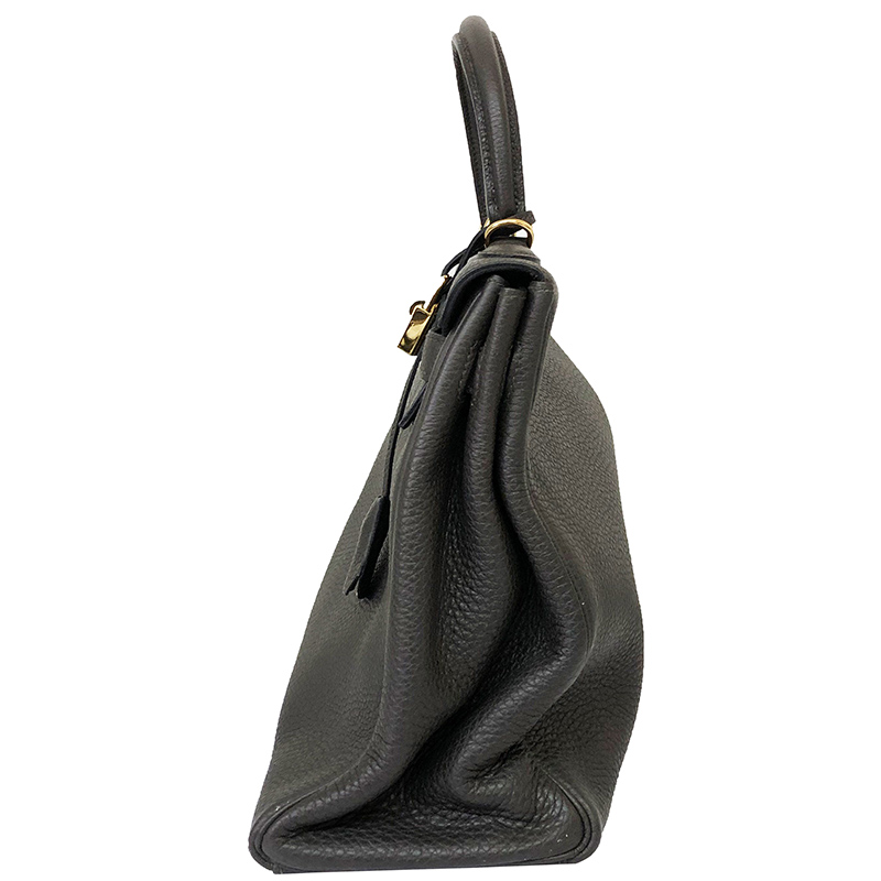 

Hermes Graphite Togo Leather Gold Hardware Kelly 35 Bag, Black