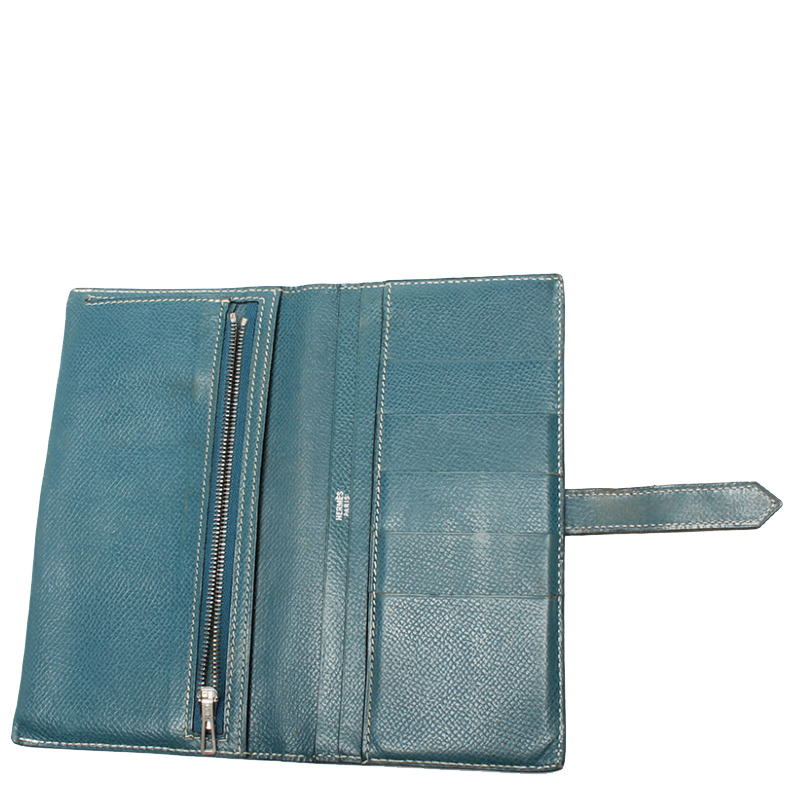 

Hermes Blue Jean Epsom Leather Bearn Gusset Wallet