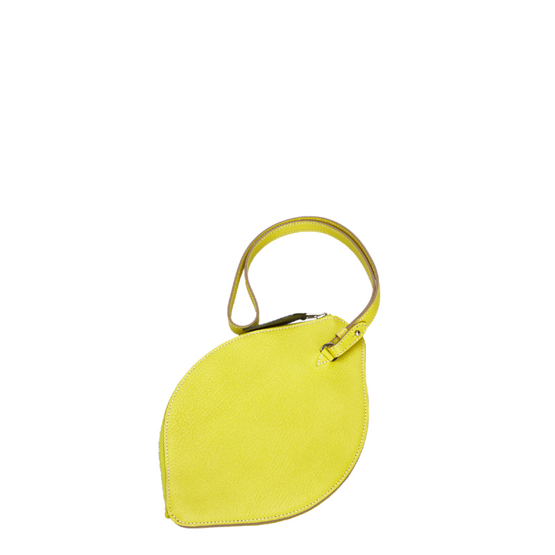 

Hermes Yellow Leather Mysore Citron Clutch Bag