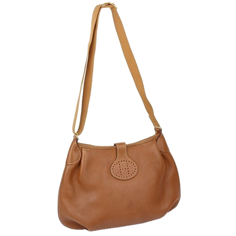 

Hermes Brown Leather Rodeo II Bag