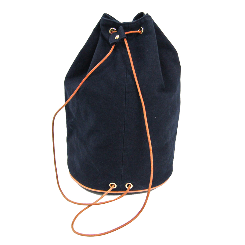 

Hermes Blue Canvas Sac Polochon Mimile Drawstring Backpack