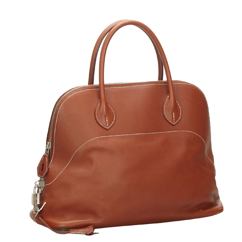 

Hermes Brown Leather Bolide 35 Bag