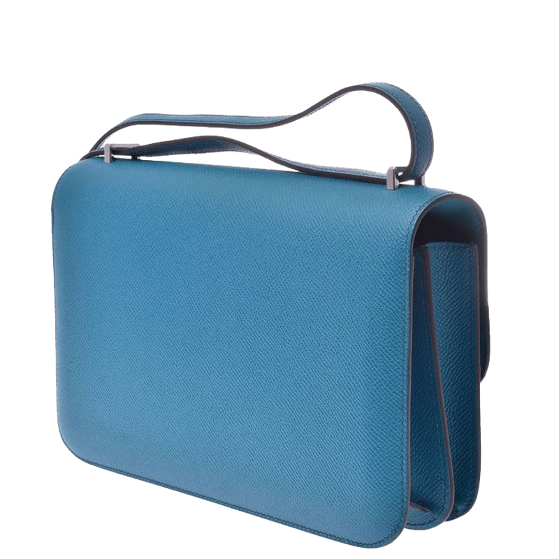 

Hermes Elan Blue Leather Palladium Hardware Constance 24 Bag