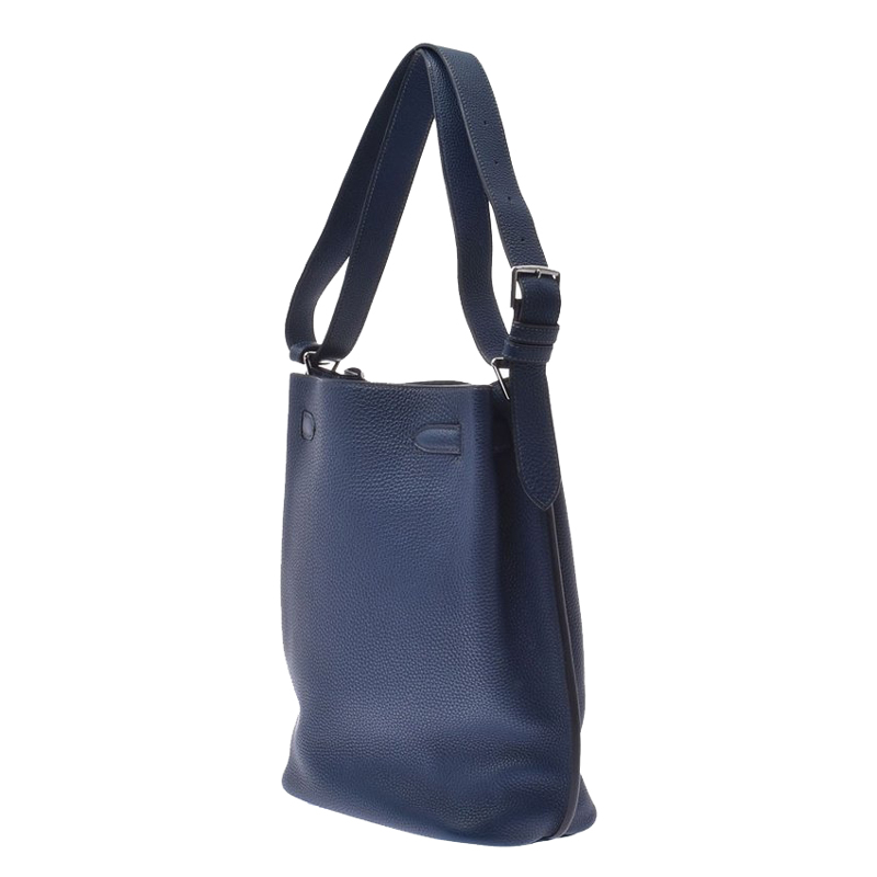 

Hermes Blue Togo Leather Palladium Hardware So Kelly Bag