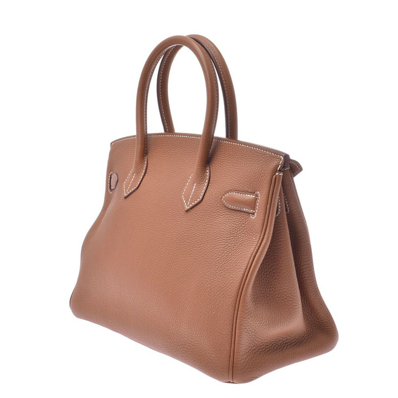 

Hermes Gold Togo Leather Palladium Hardware Birkin 30 Bag, Brown