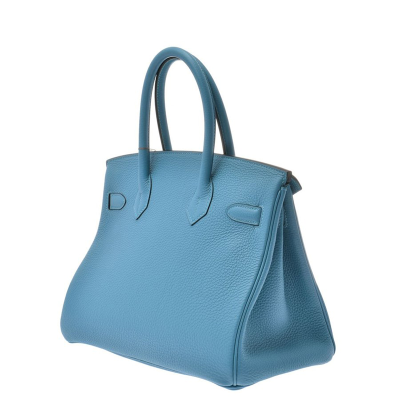 

Hermes Turquoise Togo Leather Palladium Hardware Birkin 30 Bag, Blue