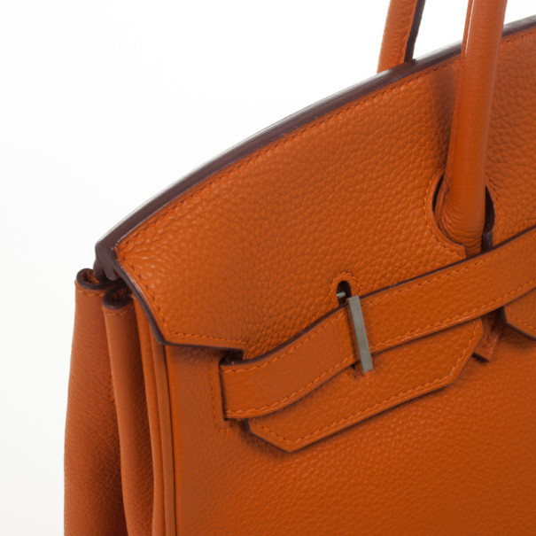 Hermès Birkin 35cm Orange Togo Leather Palladium Hardware Bag