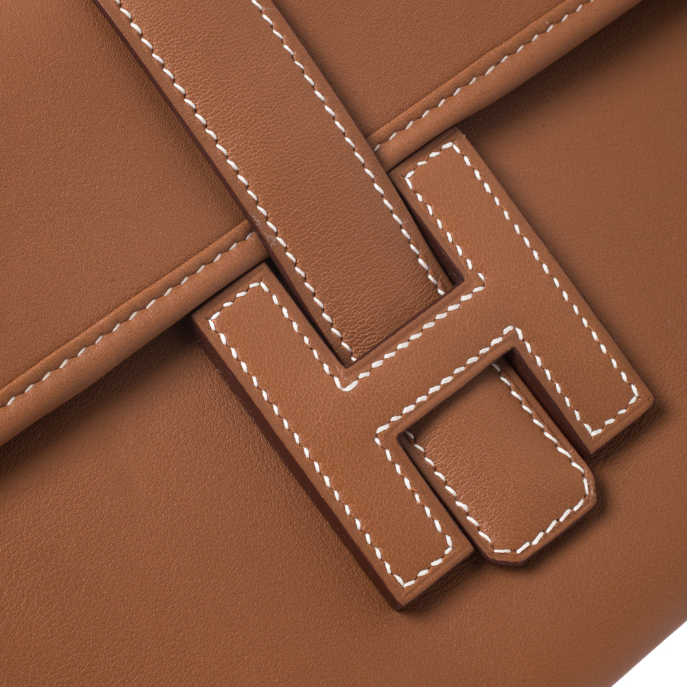 Hermès - Hermès Pochette Jige 29 Swift Leather Clutch-Etoupe
