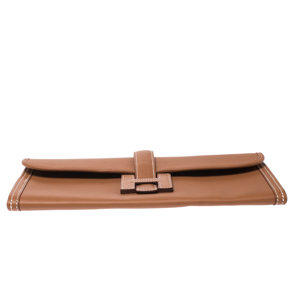 Hermès Swift Jige Duo Clutch - Orange Clutches, Handbags - HER543024
