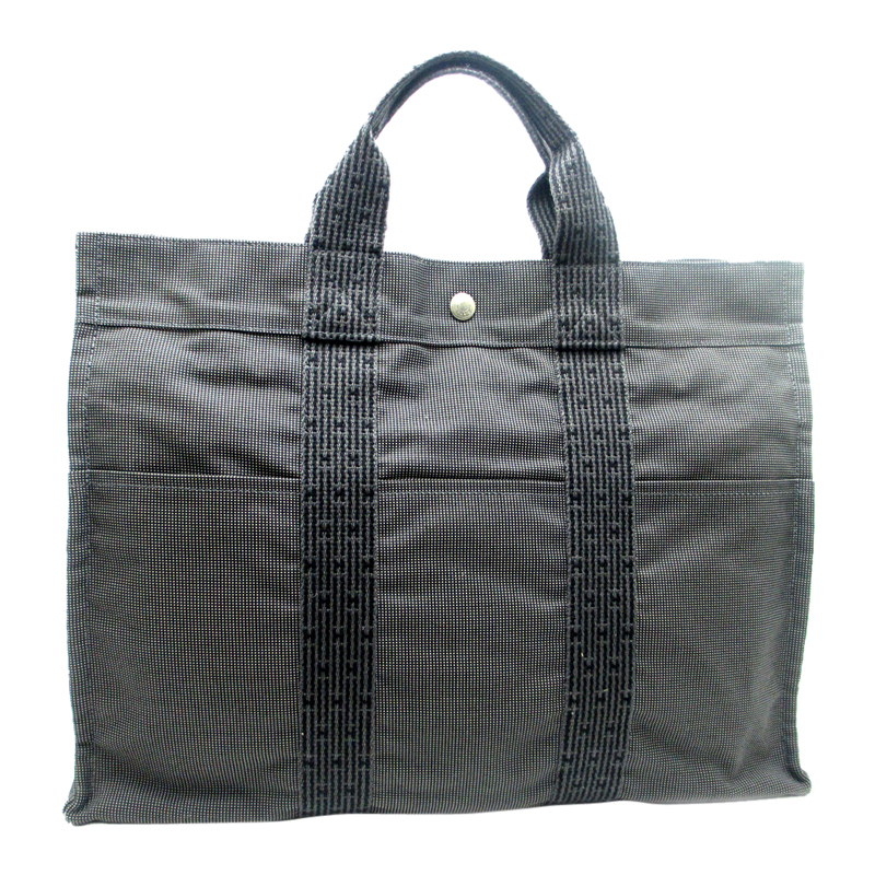 

Hermes Grey Canvas Her Line Tote Bag