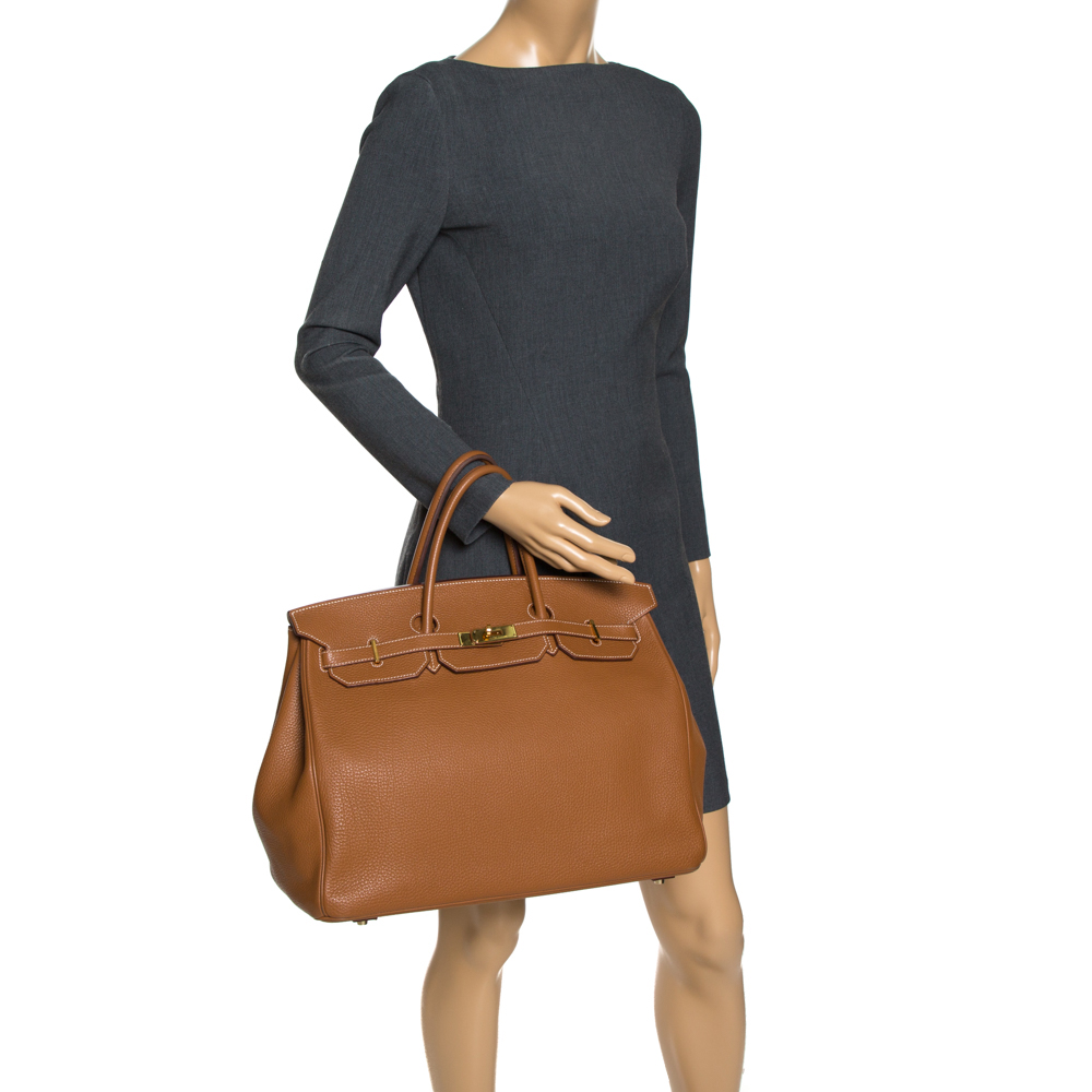 

Hermes Caramel Togo Leather Gold Hardware Birkin 40 Bag, Brown