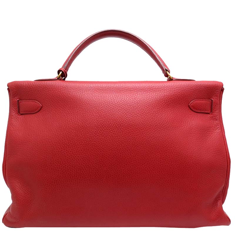 

Hermes Rouge Ardennes Leather Gold Hardware Kelly 40 Bag, Red