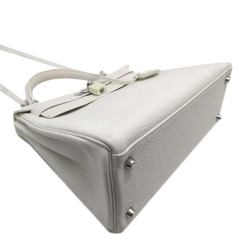 

Hermes White Taurillon Clemence Leather Palladium Hardware Kelly 28 Bag
