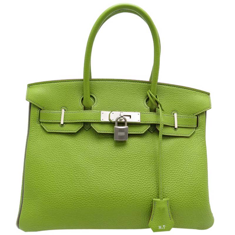 Pre-owned Hermes Anis Green Togo Leather Palladium Hardware Birkin 30 Bag