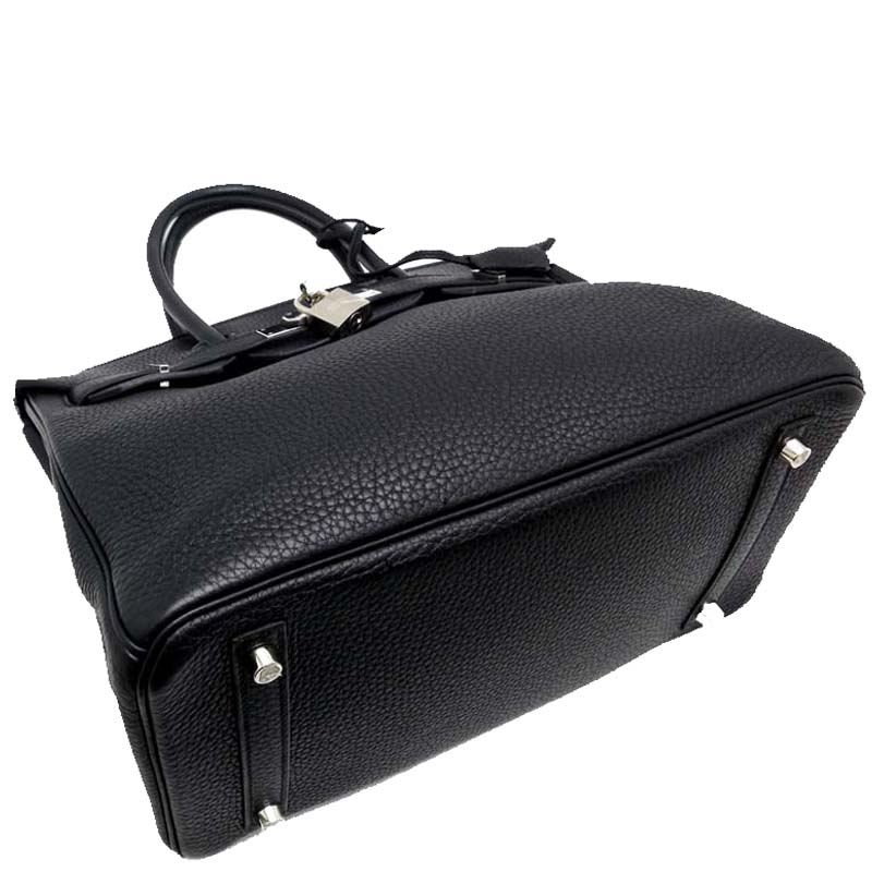 

Hermes Black Taurillon Clemence Leather Palladium Hardware Birkin 30 Bag