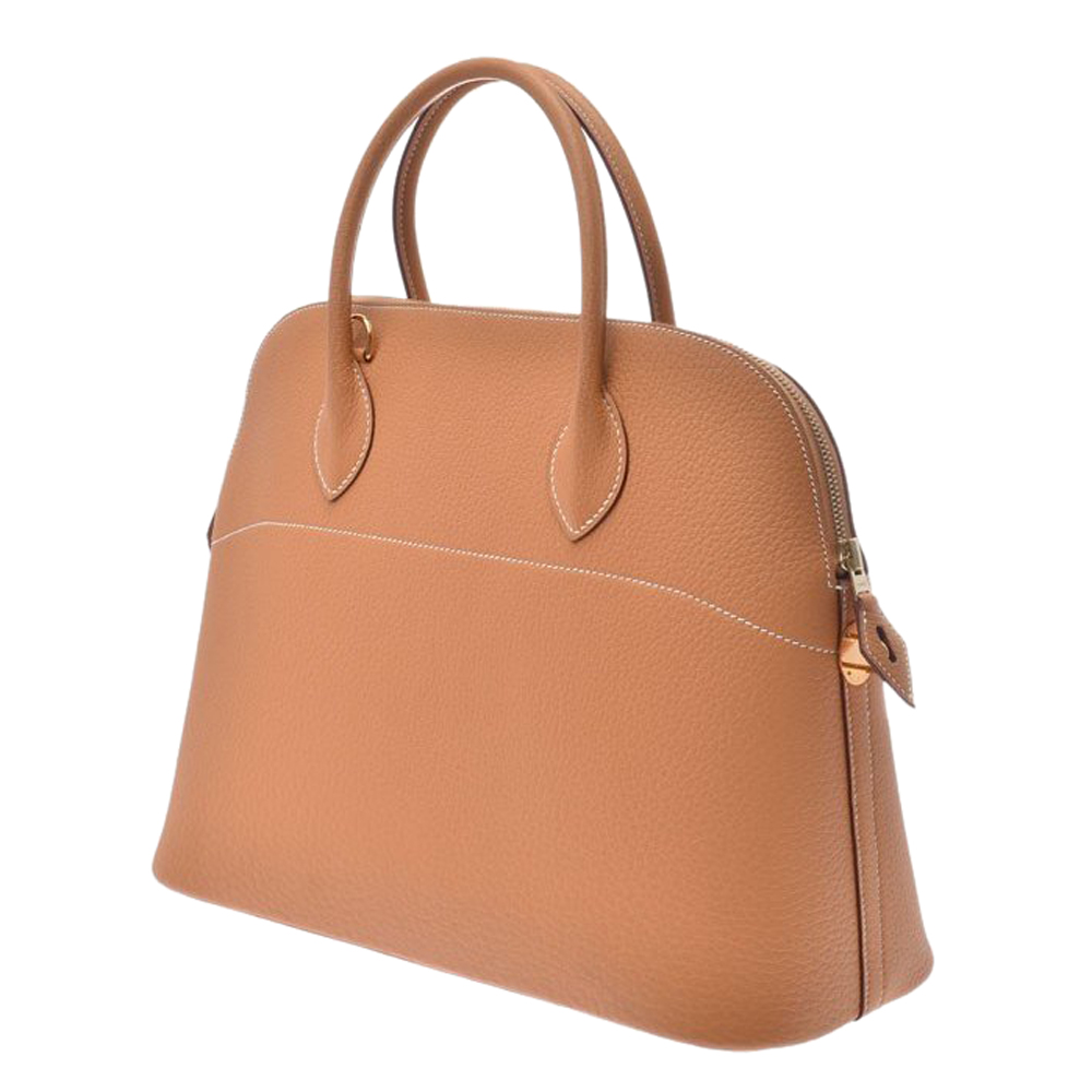 

Hermes Brown Fjord Leather Bolide 37 Bag