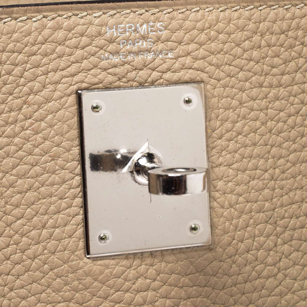 Hermès Etoupe Retourne Kelly 28cm of Togo Leather with Palladium