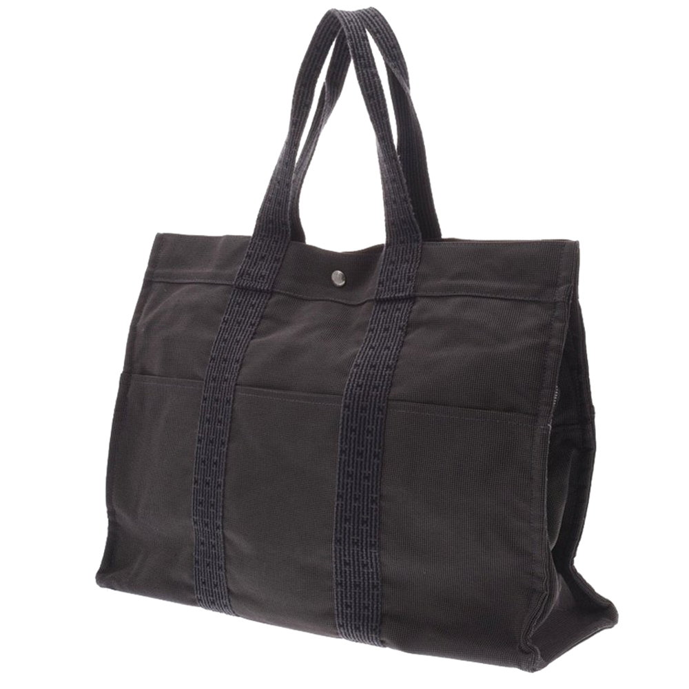 

Hermes Grey Canvas Her Line Tote GM Bag