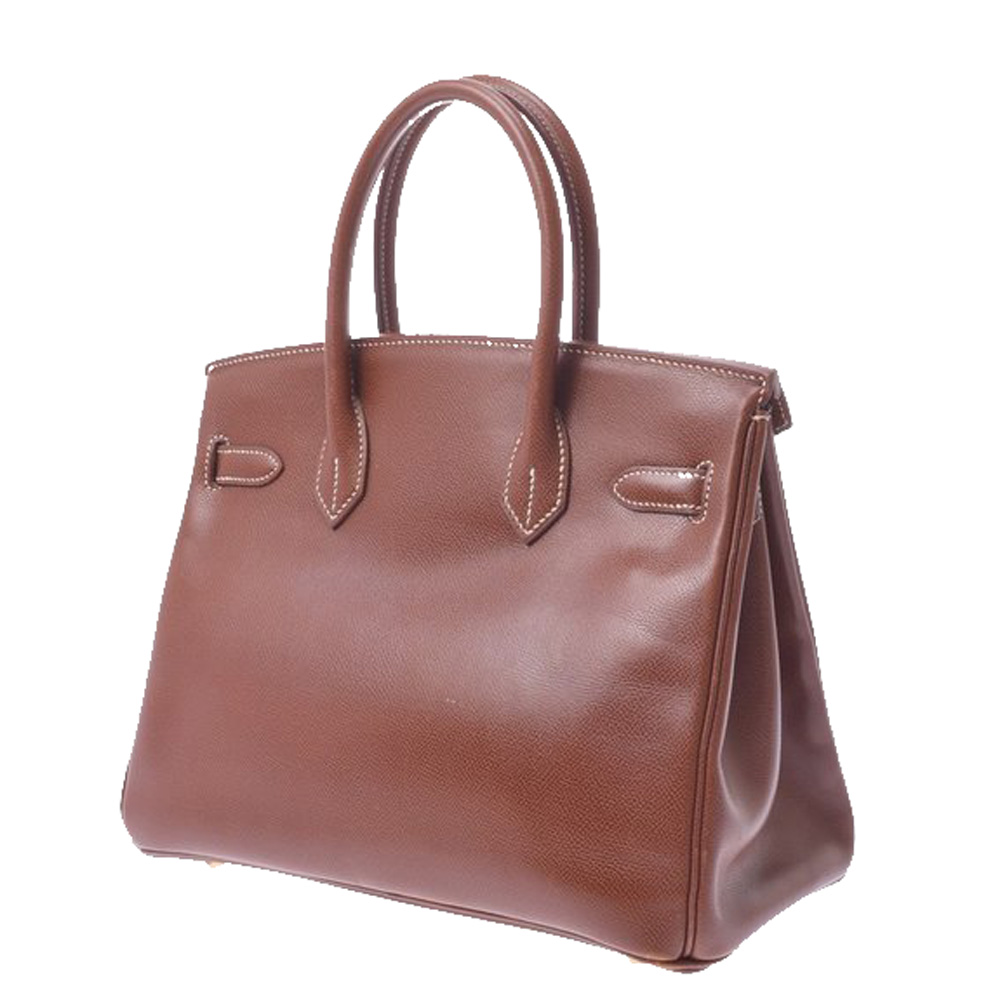 

Hermes Noisette Veau Grain Lisse Leather Gold Hardware Birkin 30 Bag, Brown