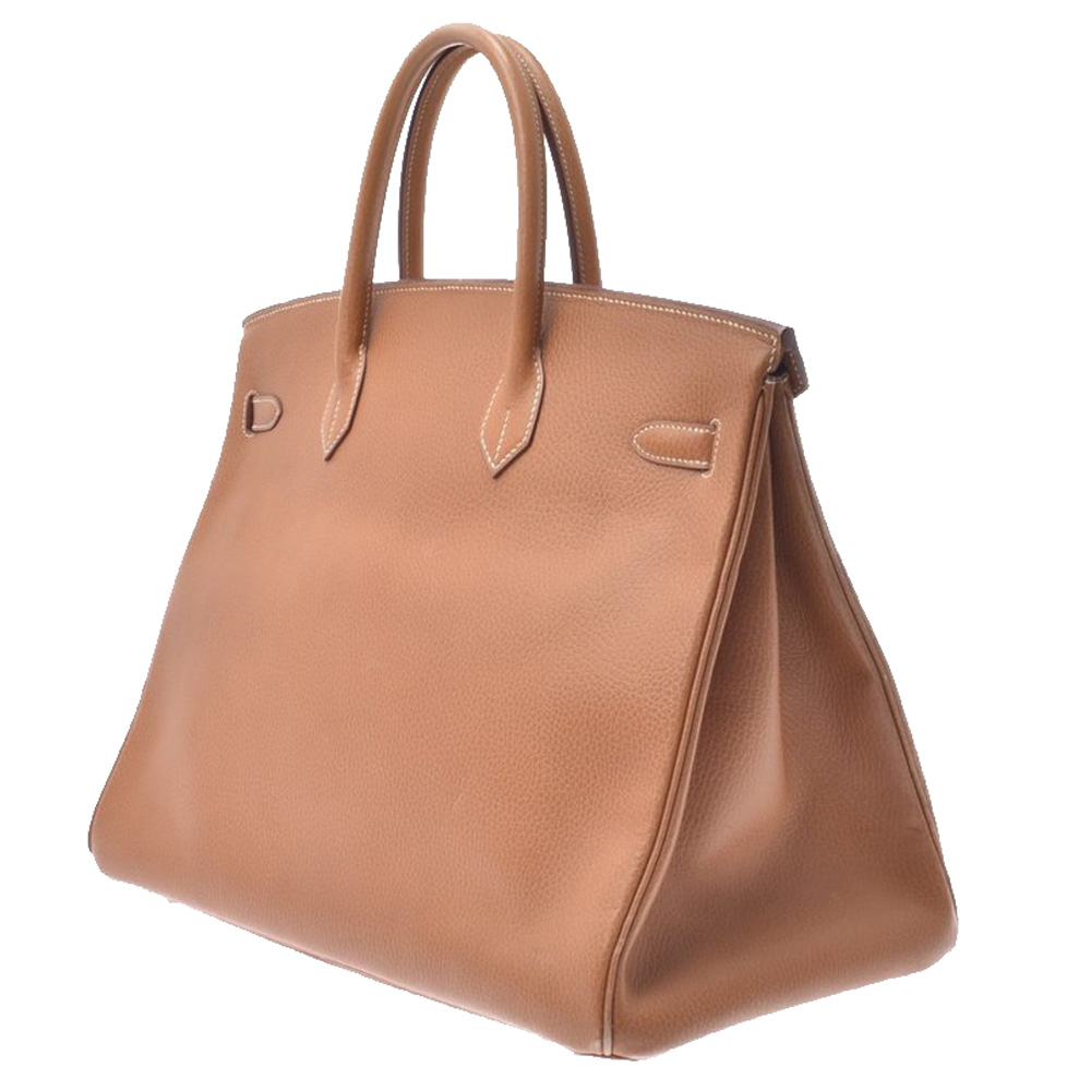 

Hermes Gold Ardennes Leather Gold Hardware Birkin 40 Bag, Brown