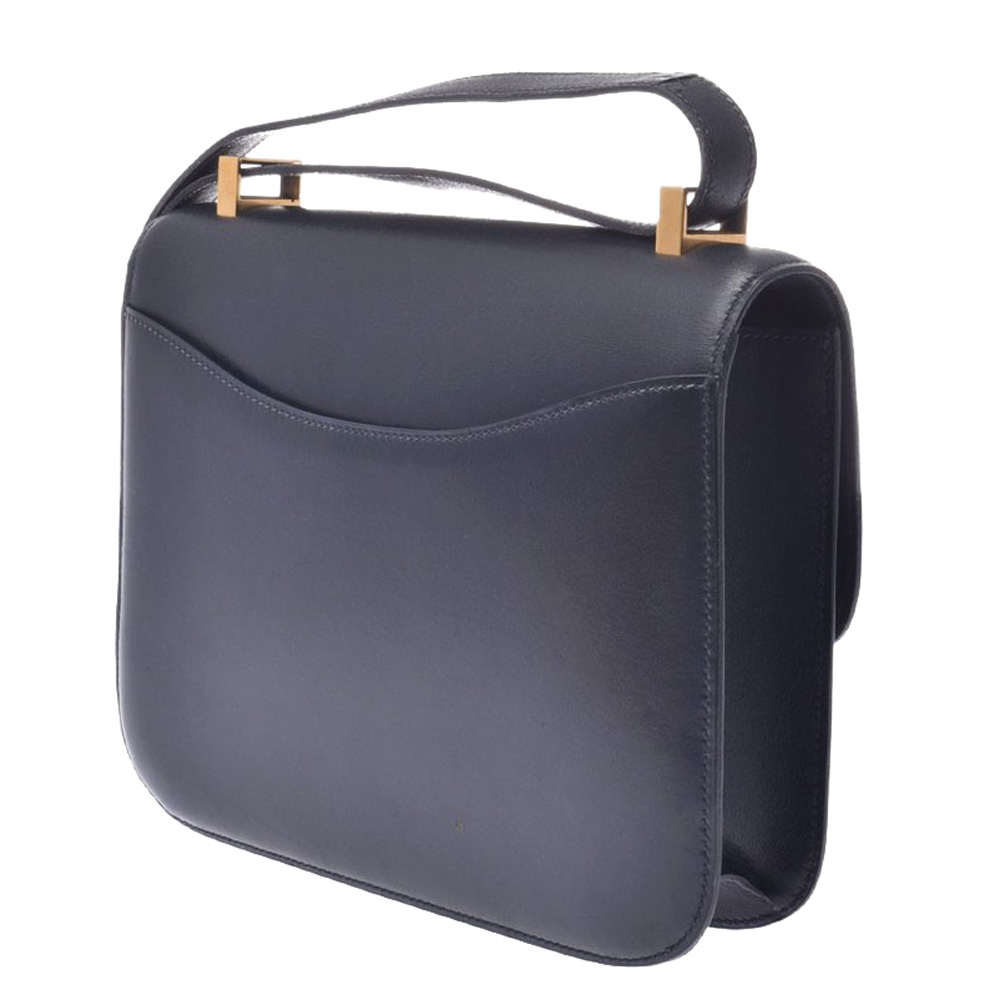 

Hermes Navy Blue Leather Constance 23 Bag