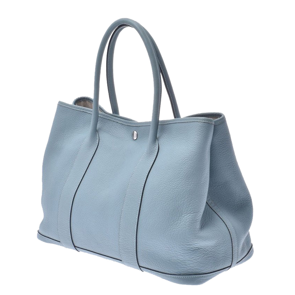

Hermes Blue Lin Negonda Leather Garden Party 36 Bag