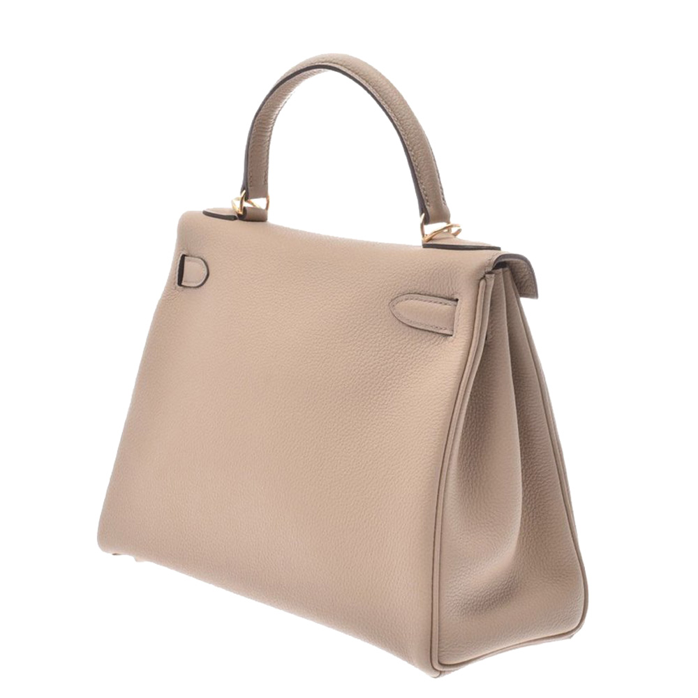 

Hermes Beige Togo Leather Gold Hardware Kelly Retourne 28 Bag