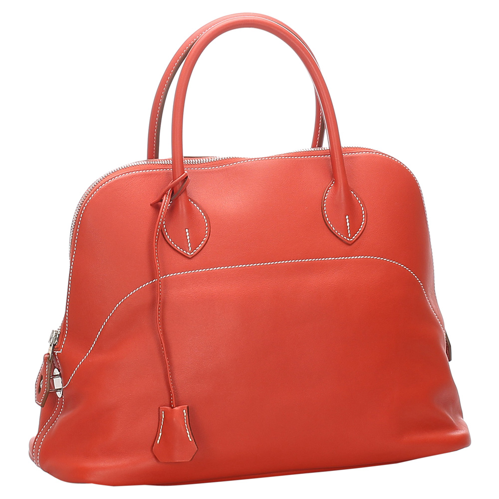 

Hermes Orange Leather Bolide 35 Bag