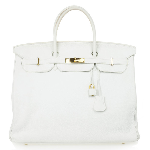 Hermes Blanc Togo Calfskin Gold Hardware Birkin 40