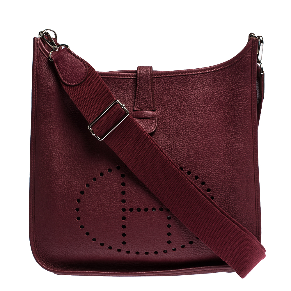 مملوكة مسبقًا حقيبة هيرمس إيفيلين III جلد روبي كليمينس