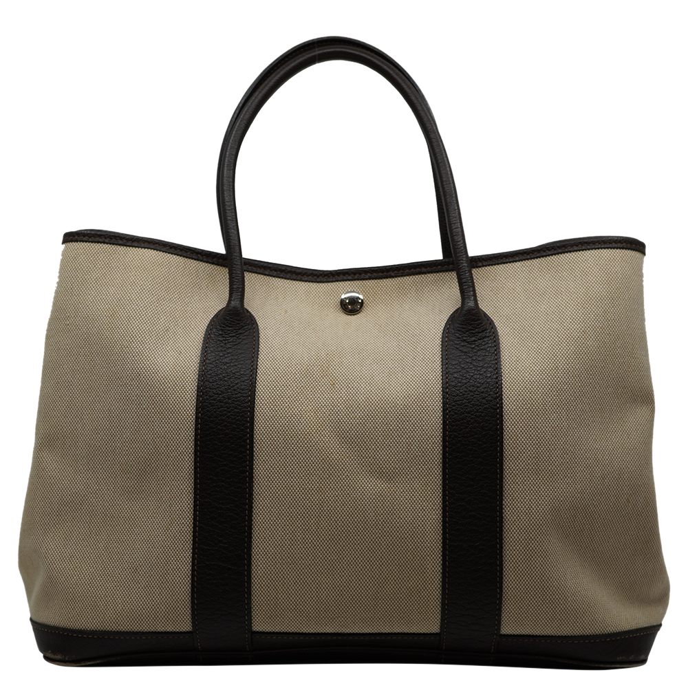 

Hermès Beige Toile And Leather Garden Party 36 Bag