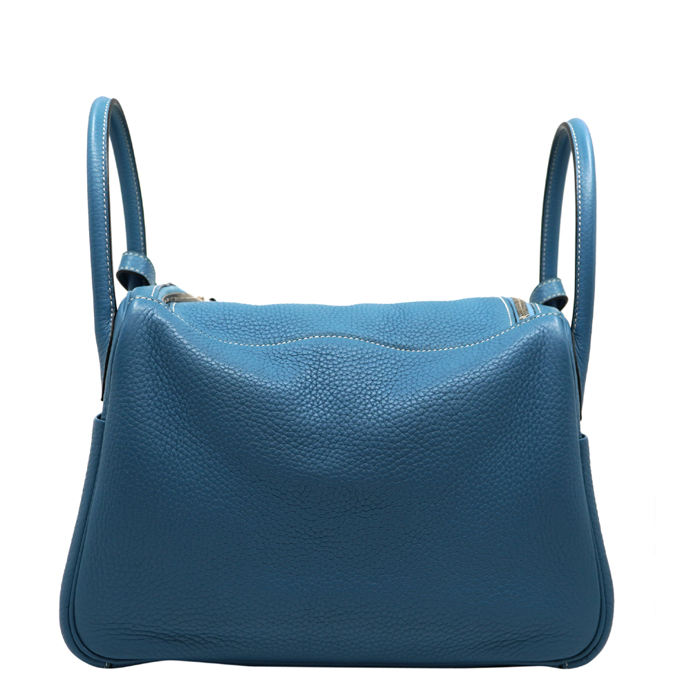 

Hermès Blue Clemence Leather Lindy 30 Bag
