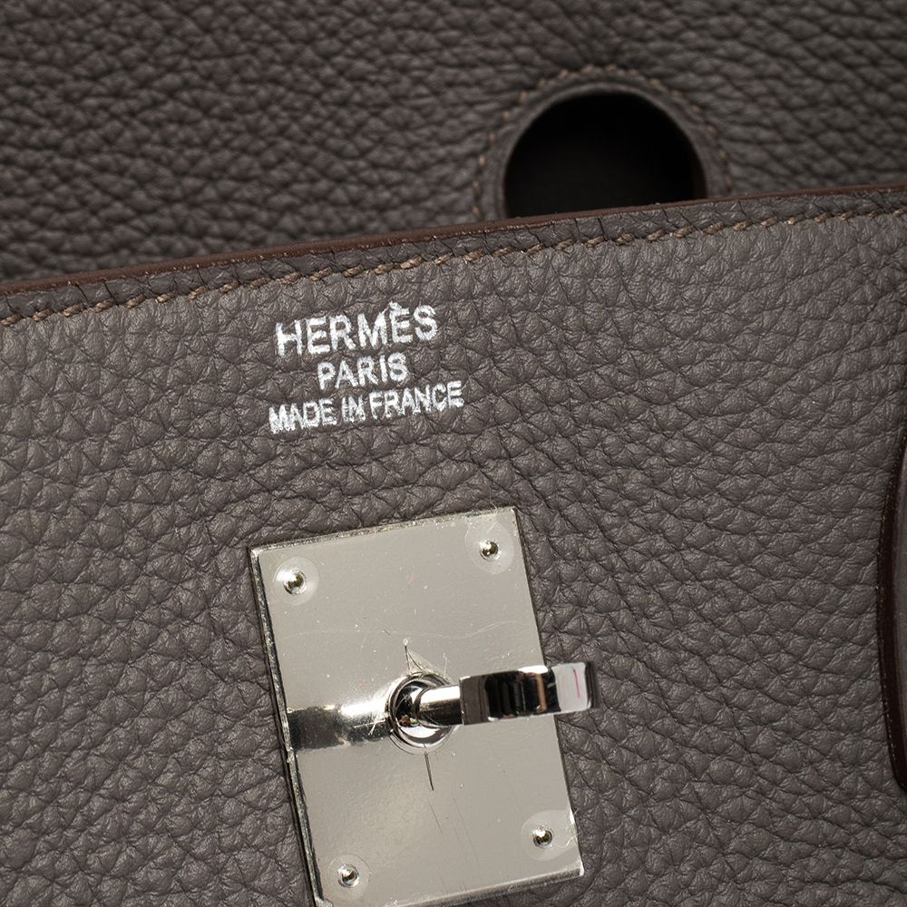 Hermès Birkin 40 HSS Etain Vert Fonce And Black Togo Palladium