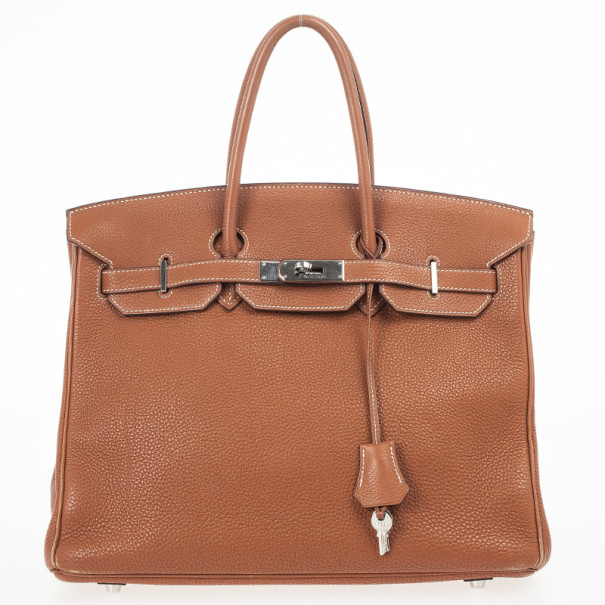 Hermes Brown Togo Birkin With Silver Hardware 35 CM
